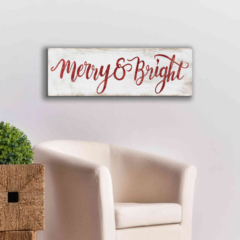 Image of 'Merry & Bright Cursive' by Cindy Jacobs, Canvas Wall Art,36 x 12