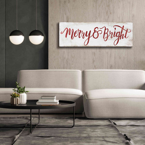 Image of 'Merry & Bright Cursive' by Cindy Jacobs, Canvas Wall Art,60 x 20