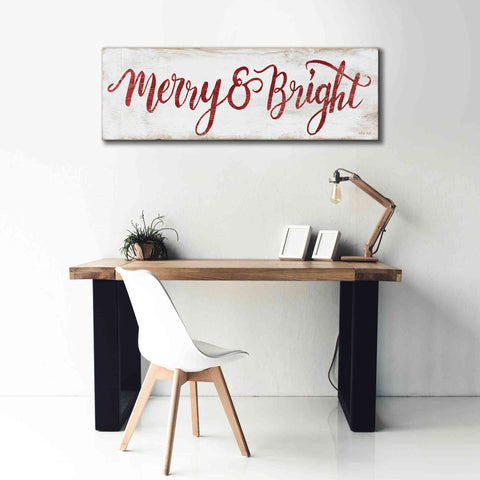 Image of 'Merry & Bright Cursive' by Cindy Jacobs, Canvas Wall Art,60 x 20