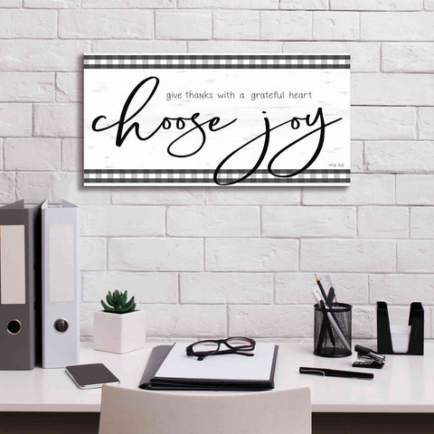 Image of 'Choose Joy Plaid' by Cindy Jacobs, Canvas Wall Art,24 x 12