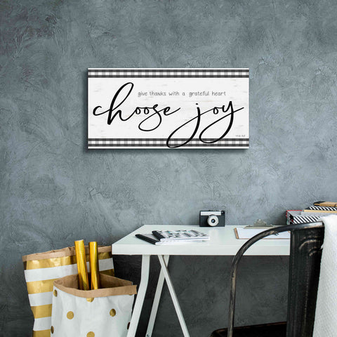 Image of 'Choose Joy Plaid' by Cindy Jacobs, Canvas Wall Art,24 x 12