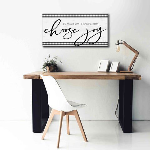 Image of 'Choose Joy Plaid' by Cindy Jacobs, Canvas Wall Art,40 x 20