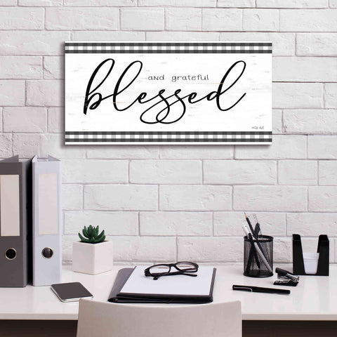 Image of 'Blessed and Grateful Plaid' by Cindy Jacobs, Canvas Wall Art,24 x 12