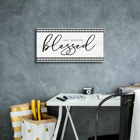 Image of 'Blessed and Grateful Plaid' by Cindy Jacobs, Canvas Wall Art,24 x 12