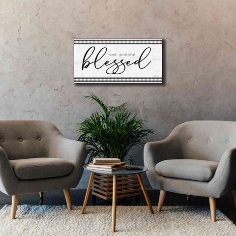 Image of 'Blessed and Grateful Plaid' by Cindy Jacobs, Canvas Wall Art,40 x 20
