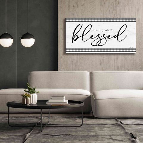 Image of 'Blessed and Grateful Plaid' by Cindy Jacobs, Canvas Wall Art,60 x 30