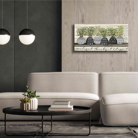 Image of 'Grateful Mud Cloth Vase' by Cindy Jacobs, Canvas Wall Art,40 x 20