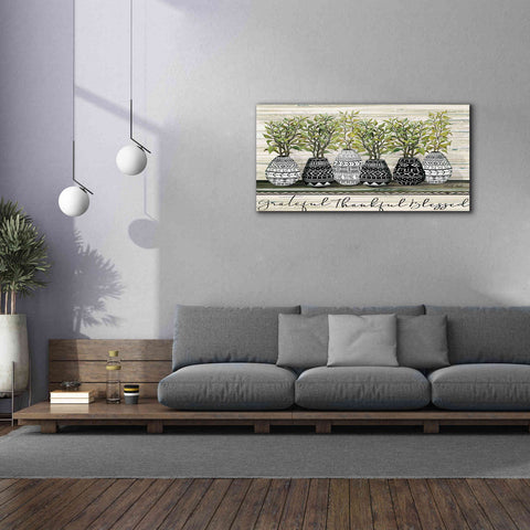 Image of 'Grateful Mud Cloth Vase' by Cindy Jacobs, Canvas Wall Art,60 x 30
