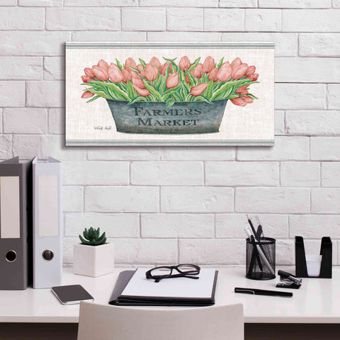 Image of 'Farmer's Market Blush Tulips' by Cindy Jacobs, Canvas Wall Art,24 x 12