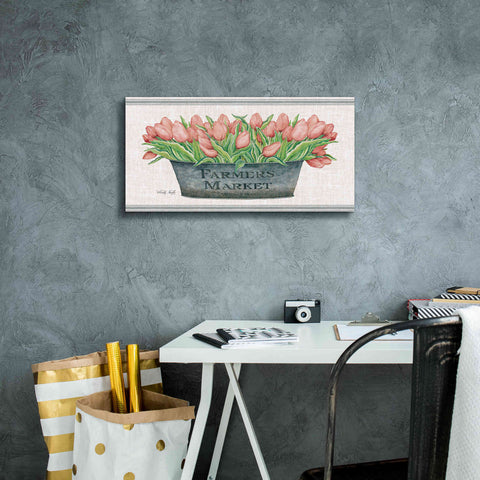 Image of 'Farmer's Market Blush Tulips' by Cindy Jacobs, Canvas Wall Art,24 x 12