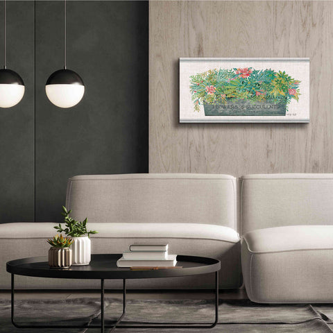 Image of 'Flowers & Succulents' by Cindy Jacobs, Canvas Wall Art,40 x 20