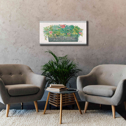 Image of 'Flowers & Succulents' by Cindy Jacobs, Canvas Wall Art,40 x 20