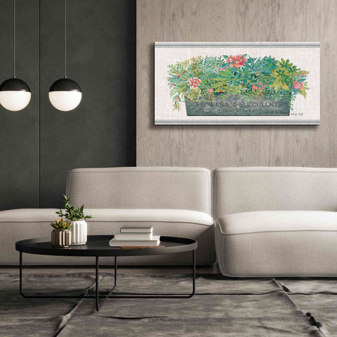 Image of 'Flowers & Succulents' by Cindy Jacobs, Canvas Wall Art,60 x 30