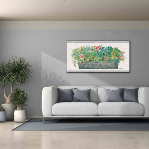 Image of 'Flowers & Succulents' by Cindy Jacobs, Canvas Wall Art,60 x 30