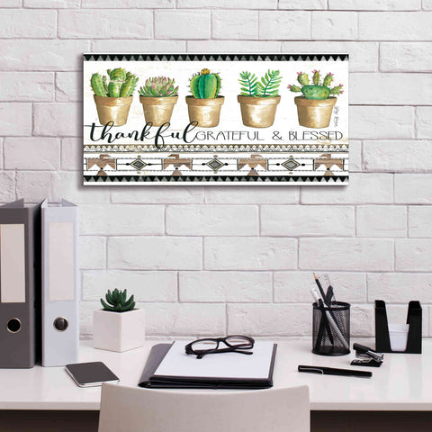 Image of 'Native Thankful Grateful' by Cindy Jacobs, Canvas Wall Art,24 x 12