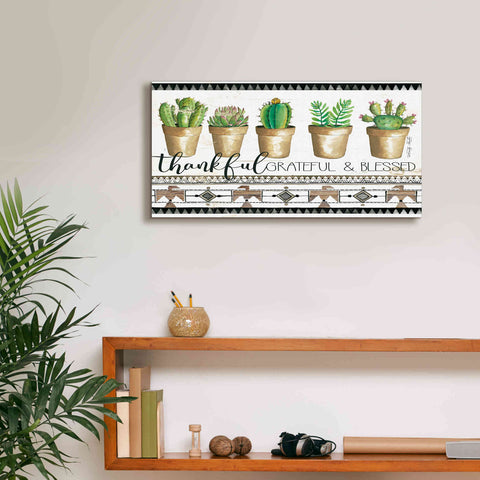 Image of 'Native Thankful Grateful' by Cindy Jacobs, Canvas Wall Art,24 x 12