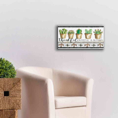 Image of 'Native Thankful Grateful' by Cindy Jacobs, Canvas Wall Art,24 x 12