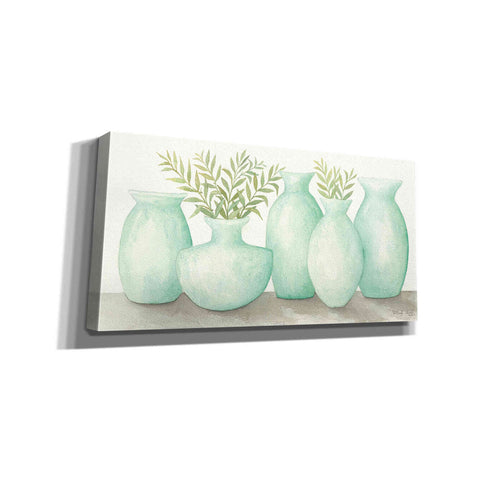 Image of 'Mint Vases' by Cindy Jacobs, Canvas Wall Art