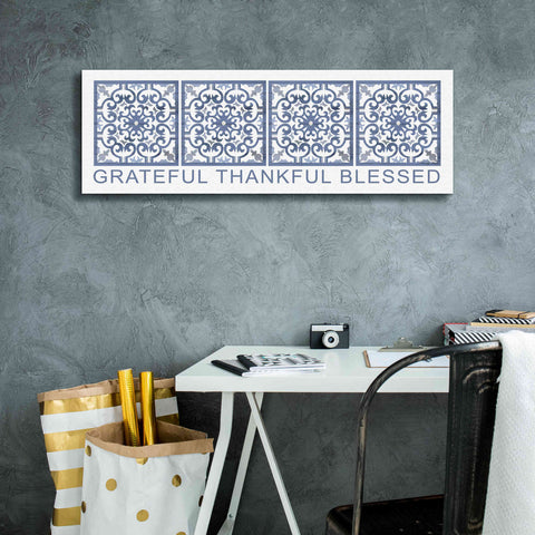 Image of 'Grateful, Thankful, Blessed Pattern' by Cindy Jacobs, Canvas Wall Art,36 x 12