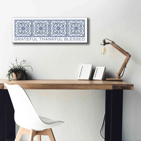 Image of 'Grateful, Thankful, Blessed Pattern' by Cindy Jacobs, Canvas Wall Art,36 x 12