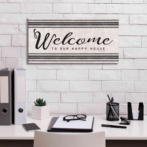 Image of 'Welcome to Our Happy Place' by Cindy Jacobs, Canvas Wall Art,24 x 12