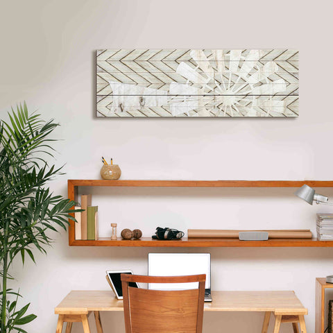 Image of 'Windmill on Wood Slats' by Cindy Jacobs, Canvas Wall Art,36 x 12