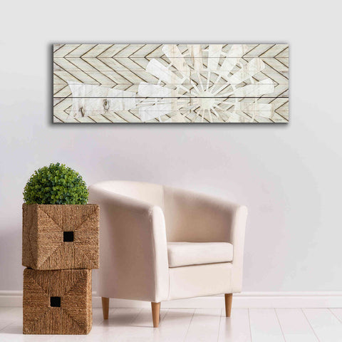 Image of 'Windmill on Wood Slats' by Cindy Jacobs, Canvas Wall Art,60 x 20
