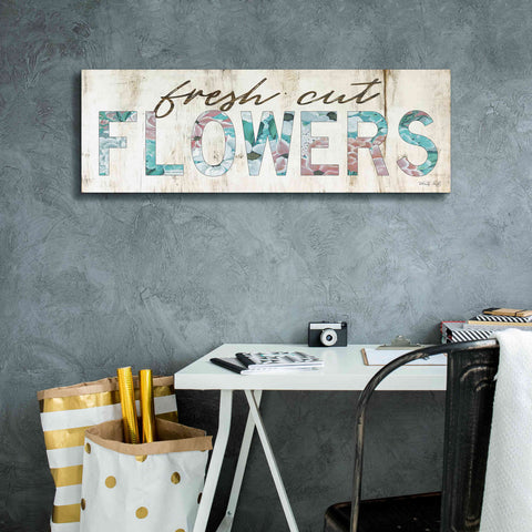 Image of 'Fresh Cut Flowers' by Cindy Jacobs, Canvas Wall Art,36 x 12