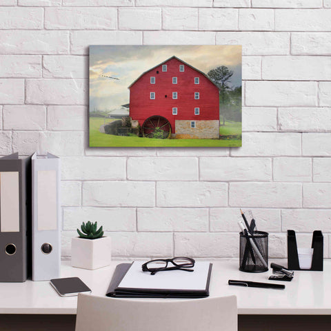 Image of 'Willow Grove Mill' by Lori Deiter, Canvas Wall Art,18 x 12