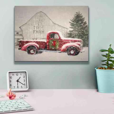 Image of 'Tree Farm With Truck' by Lori Deiter, Canvas Wall Art,16 x 12