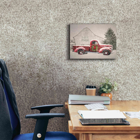 Image of 'Tree Farm With Truck' by Lori Deiter, Canvas Wall Art,16 x 12