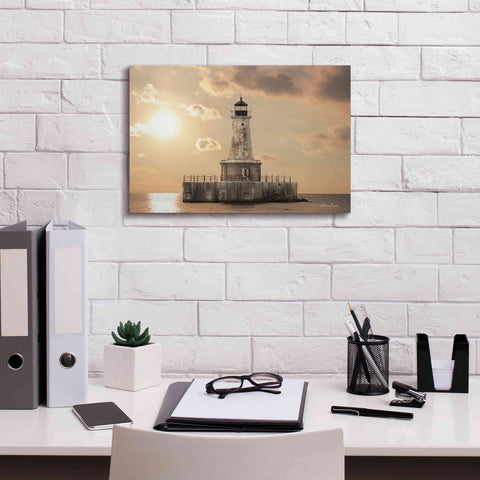 Image of 'Charity Shoal Lighthouse' by Lori Deiter, Canvas Wall Art,18 x 12