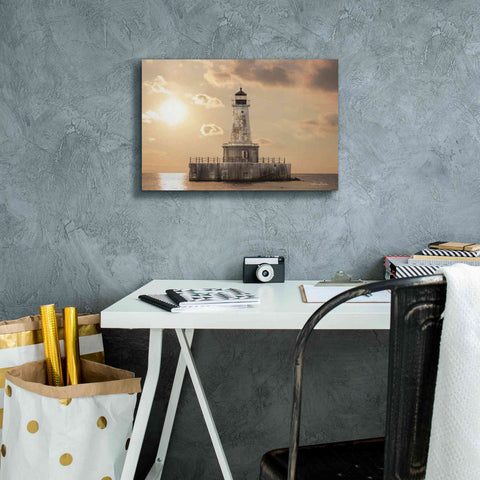 Image of 'Charity Shoal Lighthouse' by Lori Deiter, Canvas Wall Art,18 x 12