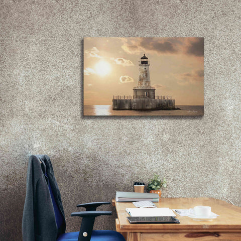 Image of 'Charity Shoal Lighthouse' by Lori Deiter, Canvas Wall Art,40 x 26