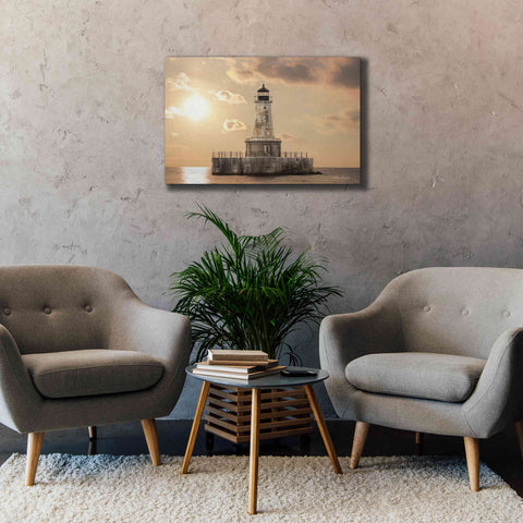 Image of 'Charity Shoal Lighthouse' by Lori Deiter, Canvas Wall Art,40 x 26