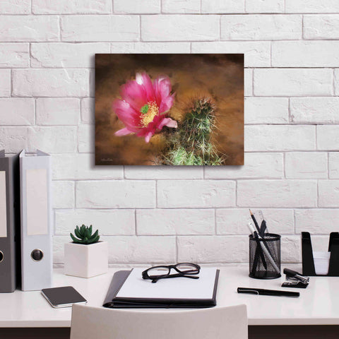 Image of 'Vibrant Cactus Flower' by Lori Deiter, Canvas Wall Art,16 x 12