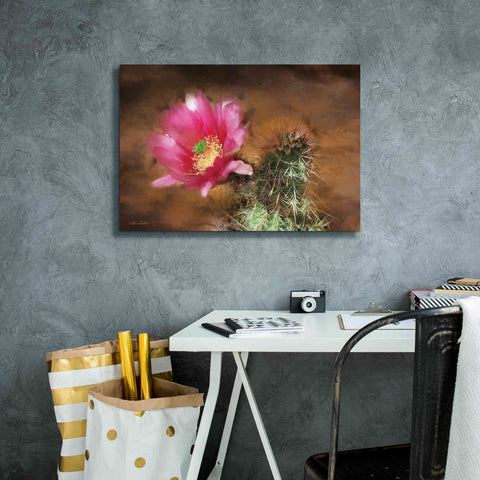 Image of 'Vibrant Cactus Flower' by Lori Deiter, Canvas Wall Art,26 x 18