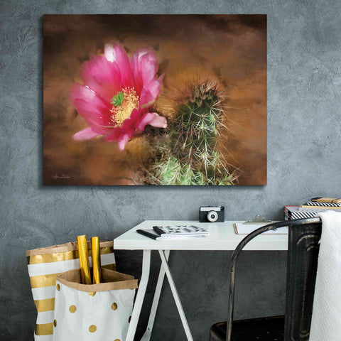 Image of 'Vibrant Cactus Flower' by Lori Deiter, Canvas Wall Art,34 x 26