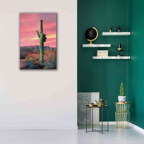Image of 'Vibrant Cactus Sunset' by Lori Deiter, Canvas Wall Art,26 x 40