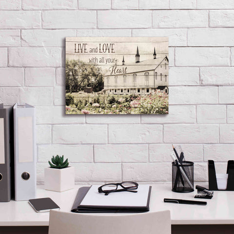 Image of 'Live and Love Barn' by Lori Deiter, Canvas Wall Art,16 x 12