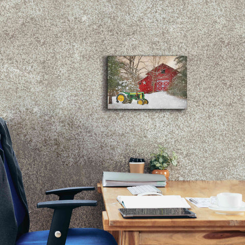 Image of 'Winter at the Barn' by Lori Deiter, Canvas Wall Art,18 x 12