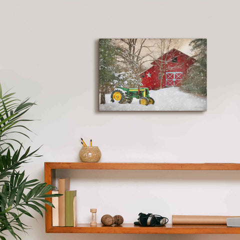 Image of 'Winter at the Barn' by Lori Deiter, Canvas Wall Art,18 x 12