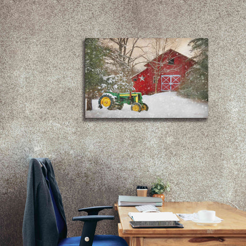 Image of 'Winter at the Barn' by Lori Deiter, Canvas Wall Art,40 x 26