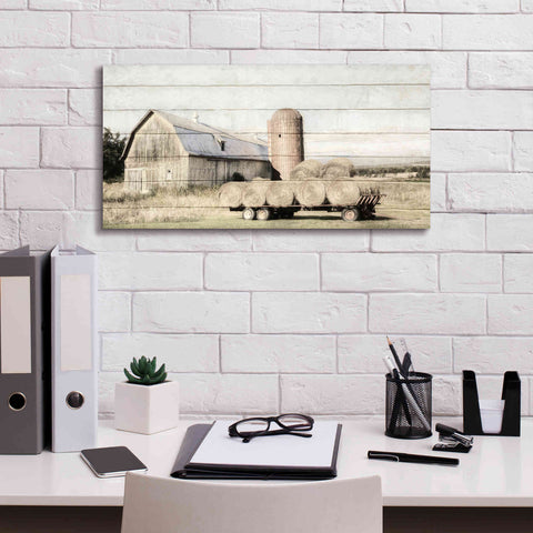 Image of 'Wagon of Hay' by Lori Deiter, Canvas Wall Art,24 x 12