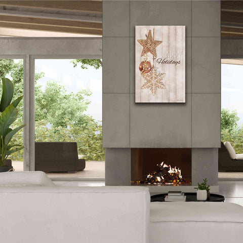 Image of 'Gold Sparkle Happy Holidays' by Lori Deiter, Canvas Wall Art,26 x 40