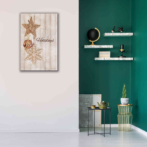 Image of 'Gold Sparkle Happy Holidays' by Lori Deiter, Canvas Wall Art,26 x 40