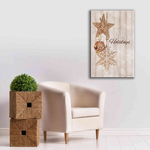 Image of 'Gold Sparkle Happy Holidays' by Lori Deiter, Canvas Wall Art,26 x 40