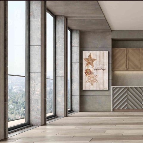 Image of 'Gold Sparkle Happy Holidays' by Lori Deiter, Canvas Wall Art,40 x 60