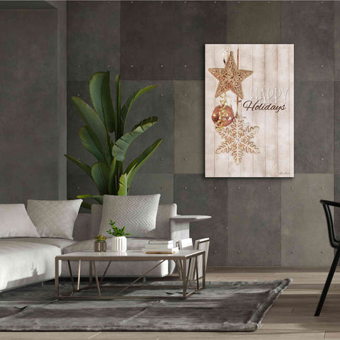 Image of 'Gold Sparkle Happy Holidays' by Lori Deiter, Canvas Wall Art,40 x 60