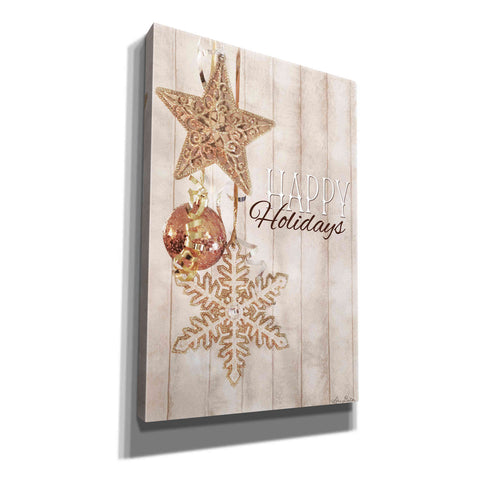 Image of 'Gold Sparkle Happy Holidays' by Lori Deiter, Canvas Wall Art